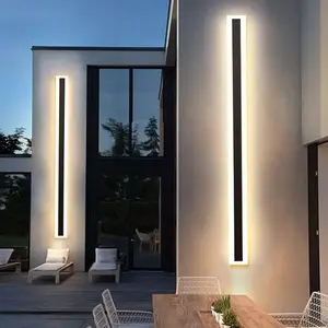 Modern Outdoor Wall Light IP65 Waterproof Stainless Steel Sconce 3 Color Dimmable Eco-Friendly Easy Install 18W-60W for Garden Courtyard Garage Gate Lighting