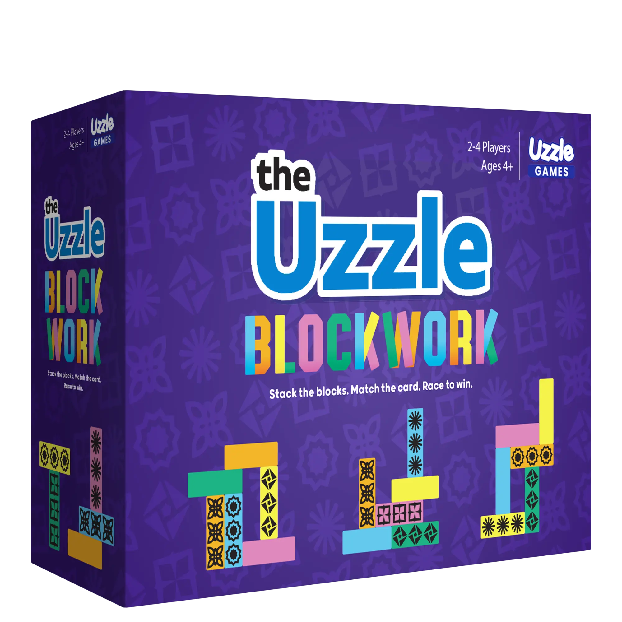 The Uzzle Blockwork – Fast-Paced Family Puzzle Board Game | Ages 4+ | 2–4 Players | Pattern Stacking & Block Matching Game