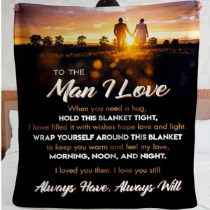 1Pc Husband Gift Blanket I Love You Gift For Him Valentine'S Day Gift For Husband Boyfriend Gift, Husband Blanket Boyfriend Birthday Gift Husband Birthday Gift From Wife Birthday Gift