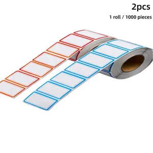 2pcs Self-Adhesive Labels Roll, Handwritten Sticky Notes, Office & Home Use, 1000 Sheets Per Roll, Easy Peel-And-Stick Tags
