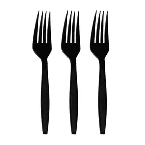 Black Plastic Disposable Forks