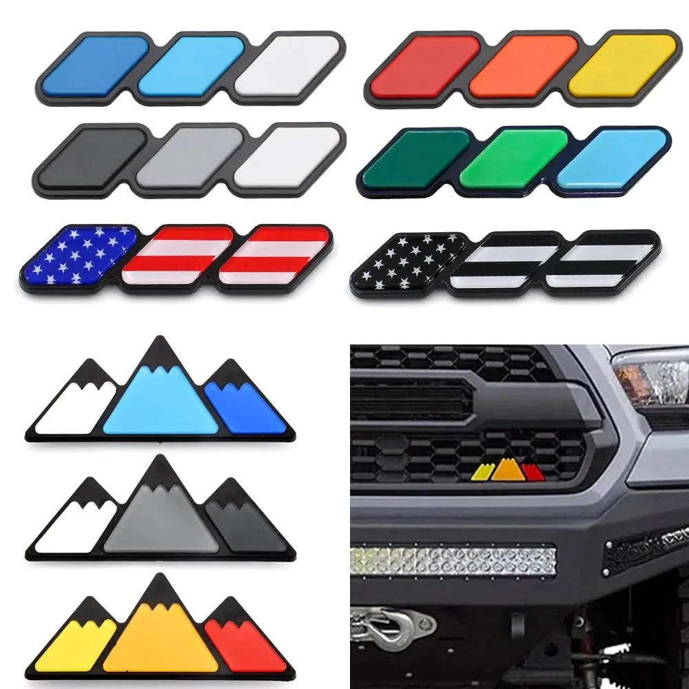 2026 New 3 Colors Grille Badge Emblem Logo For Toyota Tacoma Tundra 4Runner TRD Highlande Rav4 CHR Strip Air Inlet Auto Car Accessories For your Cars