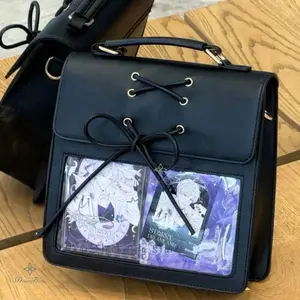New Y2K Cute Ita Backpack Lolita Girl Transparent DIY Display Crossbody Bag Mini Handbag Bow Knapsack Sweet Fashion Shoulder Bag