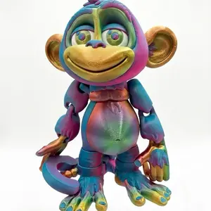10-Inch 2-Color 3D Printed Monkey Statue Figurine, Colorful Ornaments for Home Decor, Room Decor Accent