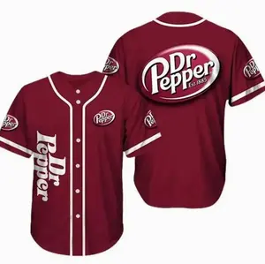 Dr Pepper Baseball Jersey, Trendy Back to School Shirt, Unisex Soda Lover Streetwear, Vintage Soft Drink Fan Top