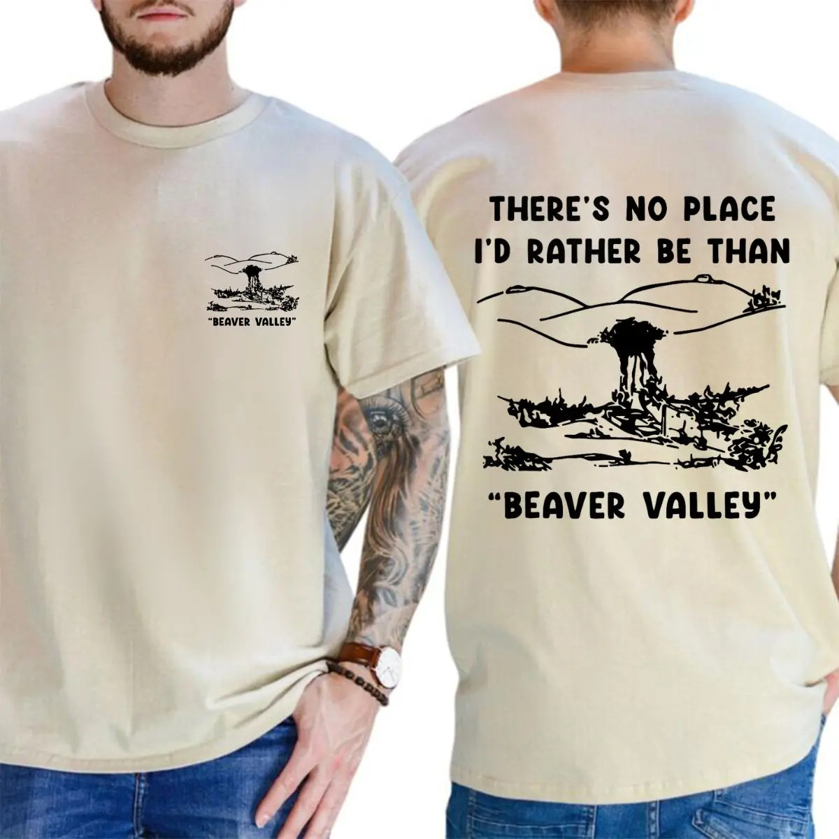 Beaver Valley 2 Sided T Shirt Sweatshirt Hoodie, Offensive Shirt, Saying Nature Novelty Humor Shirt, Vintage Shirt , Unisex Sweater Pullover Tee