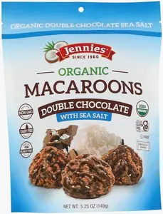 Jennies Organic Double Chocolate Macaroons with Sea Salt, 5.25oz | Dairy Free | Gluten Free | Peanut Free | Individually Wrapped