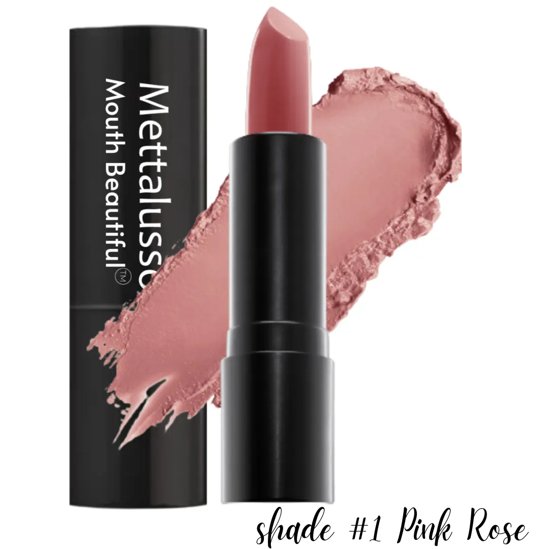 Mettalusso Creme Lipstick Balm - Longwear, High Pigmentation Vegan Formula, Glossy Lipgloss Finish, Hydrate & Smooth Lip Care Cosmetic, Shade #1 Pink US Makeup