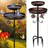 42 Inch Heavy-duty Metal Double-layer Bird Bath Tub -7.9 Feet Plus 12 Inches Double-layer Large Capacity Water Collection Feeding Basin, 5-claw Stable Base, Durable, Vintage Finish Garden Decor for Outdoor Lightweight Courtyard