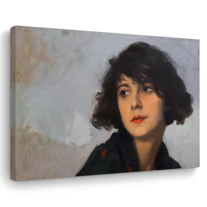 An elegant female portrait canvas print suitable for bachelorette parties, home and office wall decoration, his and hers art gift, size 11.8"x15.7"
