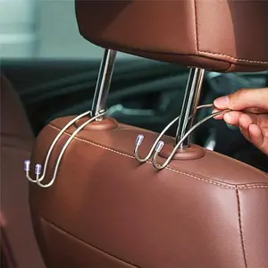 2pc Set of Car Seat Hooks, Car Mounted Hidden Rear Headrest Hanger, Suitable for All Car Models, Used for Organizing Car Accessories Hooks for Handbags, Shopping Bags, and Outerwear Storage, Car Hanging Accessories