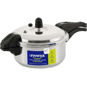 Universal Ultra Pressure Cooker 3 Liter (3.7 Quart) – Aluminum Pressure Pot with 6 Safety Systems – 9.4 in Diameter – Serves 4