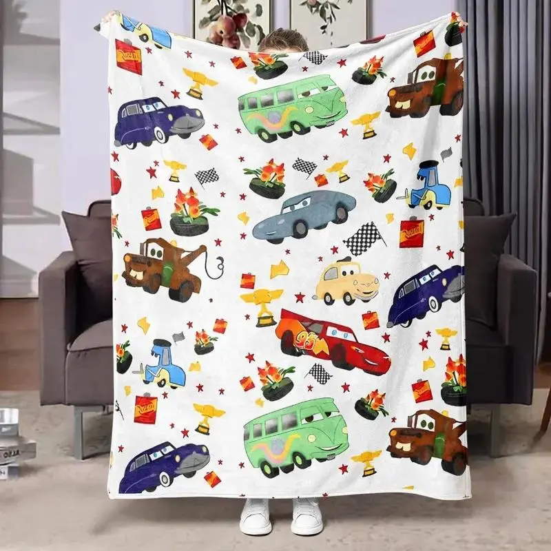 [SummerVibes] DISNEY CLASSIC Cars Fleece Blanket - Soft, Warm, Machine Washable, Ideal for Sofa, Bed, Beach