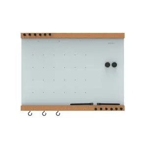 glassencorque medium monthly + memo magnetic glass dry-erase & cork board