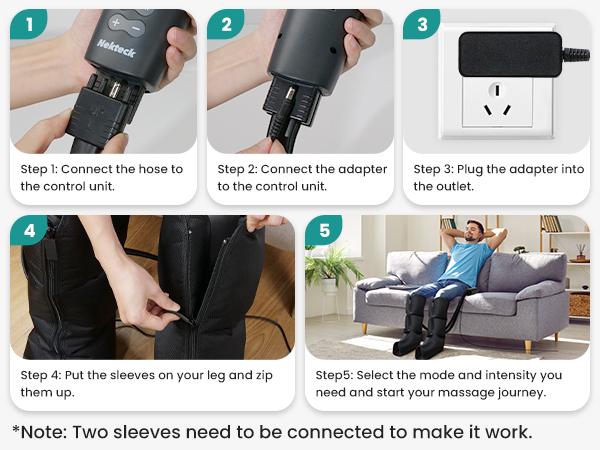 Nekteck Leg Massager for Circulation and Pain Relief, Air Compression Leg and Foot Massager, to Relieve Pain Swelling Edema, Edema RLS with 6 Modes & 6 Intensities, Relaxation Gifts for Mom Men Women Dad Wife Friend