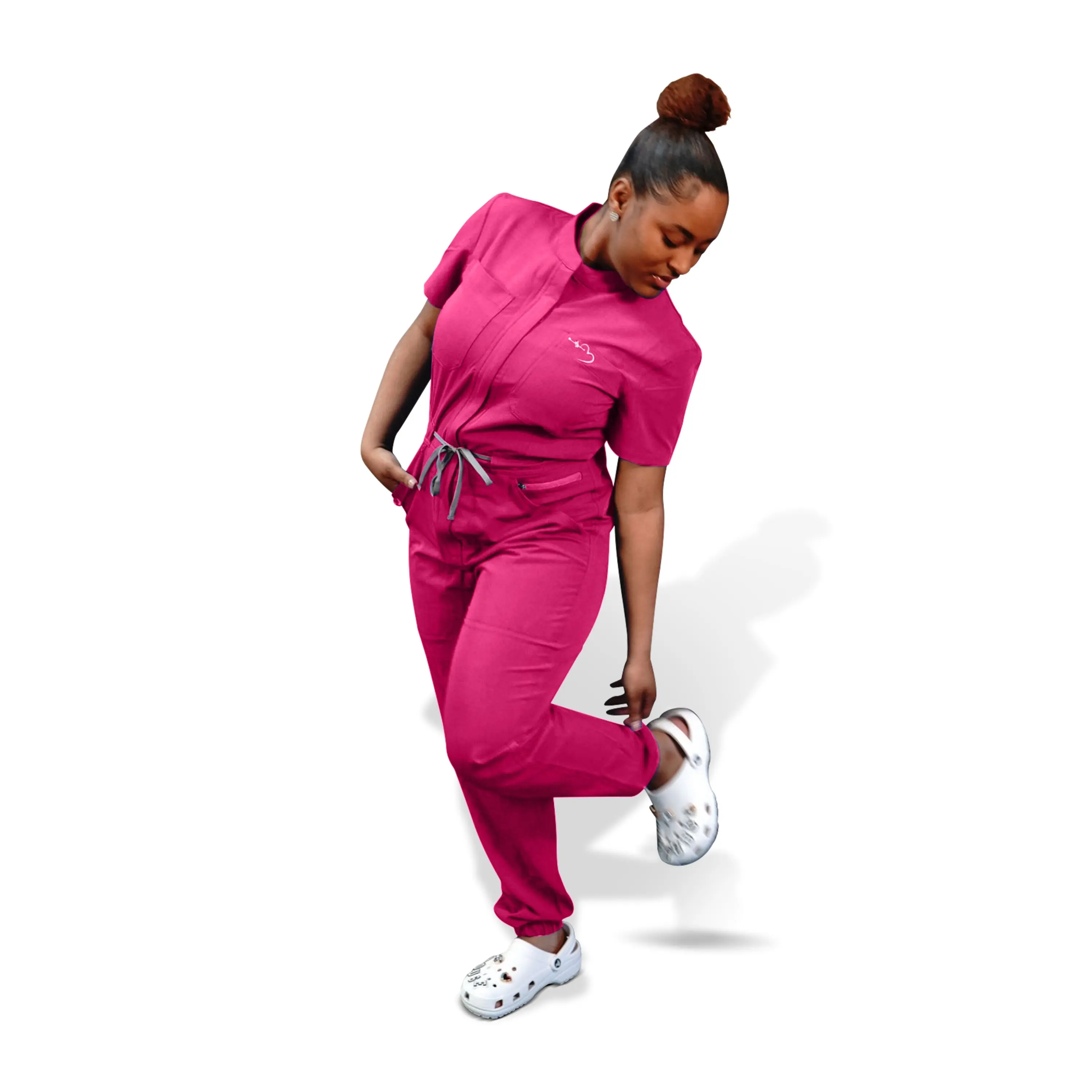 House Of Scrubs Romper for Women - Pink, Comfortable Womenswear, Workwear, Hospital, Overalls Style