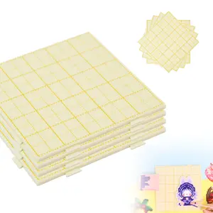 PixieCraft 4pcs 2mm Long Pin 52x52 Interlocking Pegboard for 2.6mm Fusebeads – 2mm Long Pins for Extra Stability, Engraved Gridlines for Easy Positioning, Fuse Bead Boards in Yellow White & Transparent for 2.6mm Pixie Beads