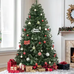 YITAHOME 6/7.5/9 FT Green/White/Black without Lights Artificial Christmas Tree, with PVC Branch Tips, Ideal for Home, Office Decoration, Party