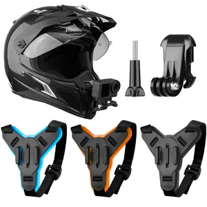Helmet Mount for Gopro, Motorcycle Chin Strap Attachment, Extension J Hook, Dirt Bike Holder, Mounting Accessories for Go Pro Max Hero