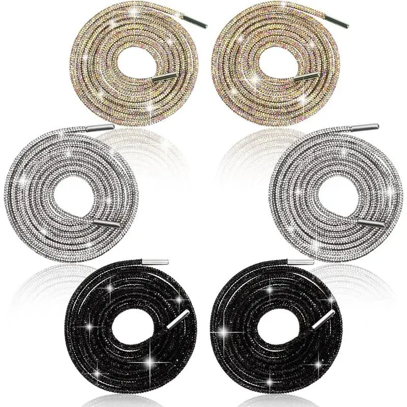 Rhinestone Glitter Shoe Laces Rope - Crystal Shiny Shoelaces for Sneakers, Hoodies, Sweatpants, Trunks & Bags DIY Fashion Replacement Supplies