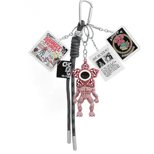 H.ebony 5Pcs Stranger 5 Keychains for Women Men, Movie Theme Keychain, Car Charms Backpack Key Key Chain Accessories Wristlet Chain