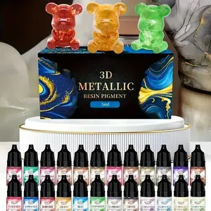 24-color alcohol ink set, high concentration, fast drying, epoxy resin pigment, suitable for resin art, cups, coasters, acrylic fluid painting and handicrafts (24 bottles *5 ml /0.175 ounces)