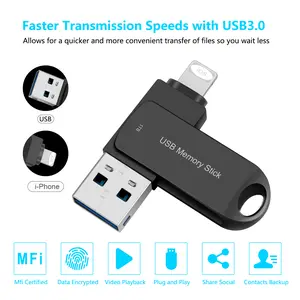 USB Flash Drive 1TB for iPhone Photo Stick  External Storage, Easily Back Up and Save Photos Videos, USB Memory Stick Thumb Drive for Smartphone USB C/Pad/Android /PC