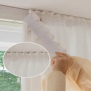 Modern Minimalist Self-Adhesive Velcro Curtains, Easy No-Drill Installation, Adaptable Placement, Breathable Mosquito-Proof, Light Filtering for Living Room & Bedroom Decoration