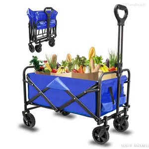 Foldable Four-wheelers, Foldable Four-wheelers With Wheels, Heavy Duty Outdoor Carts, Portable Folding Chair Storage Carts; Cart For Heavy Items, Suitable For Shopping, Sports, Camping, Gardens.CCVistaShop21XXALUE BAZAAR11