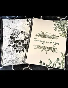 Lined & Lovely Reading Review Journal - Journey in Pages with Floral & Skull Design - 87 Pages, Spiral Bound, Letter Size 8.5x11