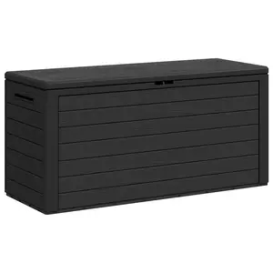 vidaXL Outdoor Storage Box, Deck Box with Lid, Patio Cabinet, Storage Chest for Outdoor Cushions Throw Pillows Garden Tools Pool Supplies, Anthracite 49445