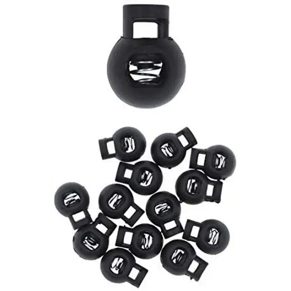 Cord Lock Cord Stop Tightener Lace Locking End Round Single Hole Toggle Fastener for Drawstrings, Shoelaces, Bungee Cord