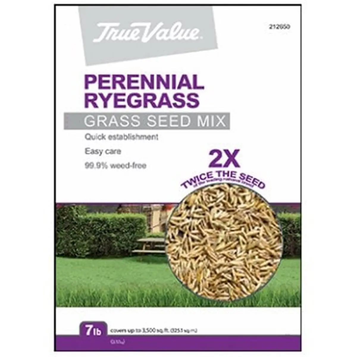 212 MAIN Perennial Rye Grass Seed - Barenbrug USA TV Variety, 7LB Bag, Ideal for Home Garden Use with Coverage Info