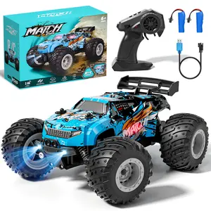 1:18 All Terrain RC Truck High Speed Fast 15KM/H, Remote Control Truck, Remote Control Monster Truck with Cool Light & Rechargeable Batteries, 25Km/H Off-Road RC Car Toys for Boys 5 to 8 Years