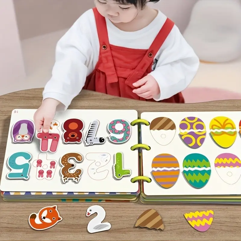 [Interactive Book & Busy Book] Interactive Family Activity Book for Youngsters 3+ Years | Educational Puzzle Toy with DIY Stickers, Visual Learning Tools, Learning Materials, Preschool Learning Materials, Enhances Cognitive, Logical Thinking