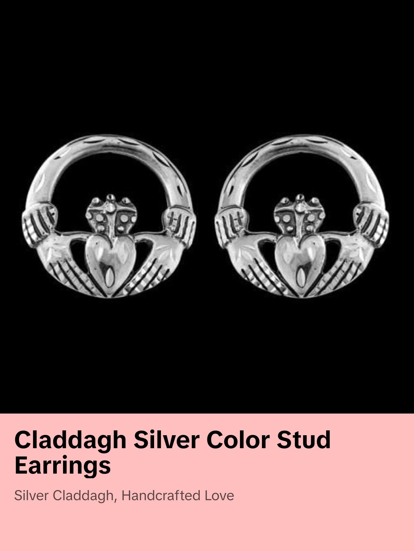 Claddagh Circular Stud Earrings