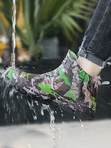 Men's Camouflage Ankle Rain Boots, All-weather Waterproof, Lightweight and Durable, Perfect for Outdoor and Everyday Wear, Super Stylish.