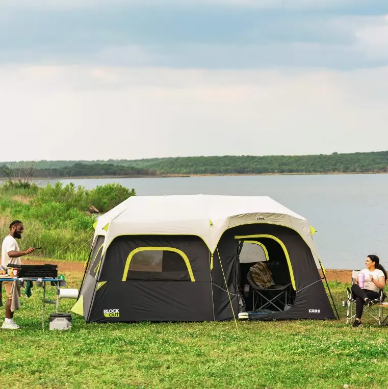 CORE 14' x 9' 9 Person Blockout Instant Cabin Camping Tent, 35lbs