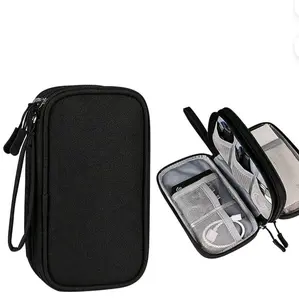 Travel Cable Organizer, Double Layerd Electronics Organizer Waterproof Cable Storage Bag with Zipper