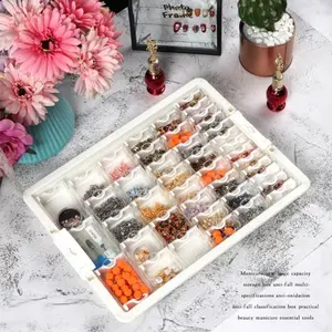 LOVSKAYA Multi-Grid Storage Box Organizer Case - Trinket Tray for Non-Natural Crystal Beads, Jewelry, DIY Faux Diamonds, Gems, Crafts Tools - Mom Summer Gift (Jewelry Accessories)