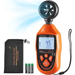 Handheld Anemometer, 14℉-113℉ Temperature Range, Digital Wind Speed Meter Gauge With LED Backlight, Measures Wind Velocity, Air Flow, Wind Chill, And Wind Temperature, Ideal For Sailing, Surfing, Drone Flying, HVAC Outdoor Use