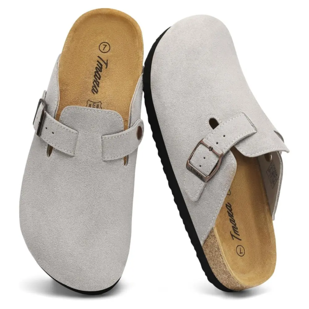 Women's Cork Footbed Suede Clogs Memory Foam Orthopedic Shoes with Arch Support Women's Cork Footbed Suede Clogs Memory Foam Orthopedic Shoes with Arch Support
