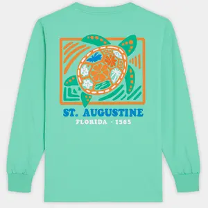 St. Augustine Sea Turtle Long Sleeve Shirt – Mint Green