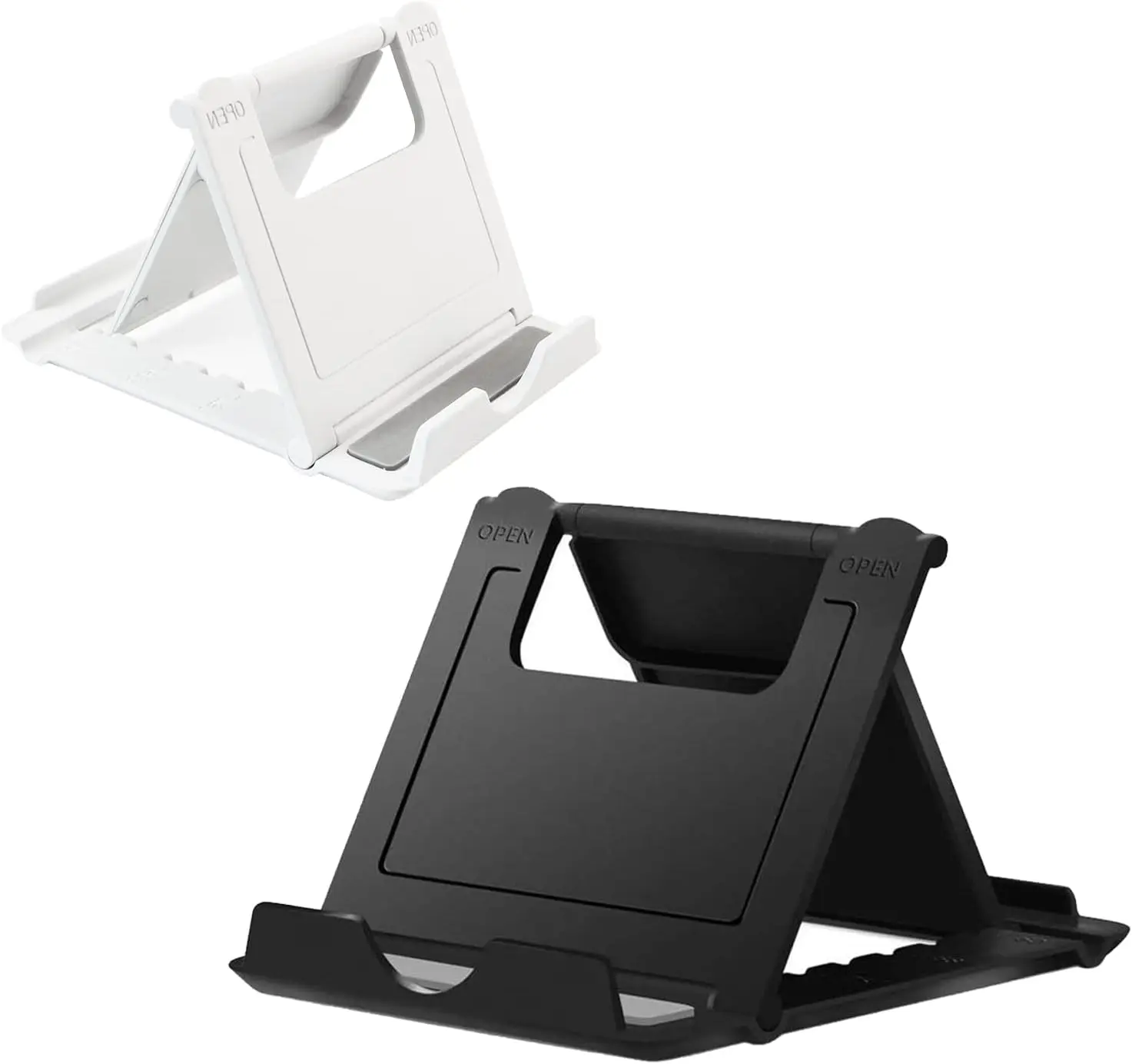 2 Pack Foldable Phone Stand Holder for Desk | Adjustable Portable Cell Phone & Tablet Stand Compatible with iPhone, iPad, Kindle & Android