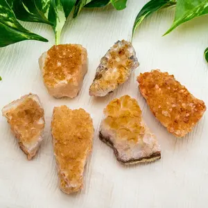 Down To Earth Citrine Druze - Powerhouse Healing Stone for Sacral & Solar Plexus Chakras - Boost Creativity & Confidence - Available in Small & Large Sizes