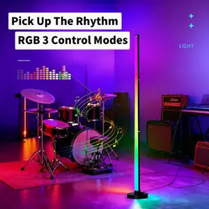 Floor Standing RGB Ambiance Light, Remote Control Bluetooth-compatible Sound Activated, Gaming Live Streaming Atmosphere Lamp, Home Decor Lighting For Bedroom, Living Room, Live Streaming Room, Games, Entertainment, LED Atmosphere Lamp