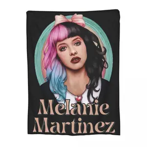 Melanie Martinez Face Merch Blanket Fleece Home Crybaby Throw Blanket Relax Lightweight Thin for Bedroom Rug Piece