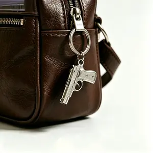Mini Metal Beretta Pistol Model Keychain, Durable Alloy EDC Accessory for Daily Carry, Backpack Decoration and Outdoor Use