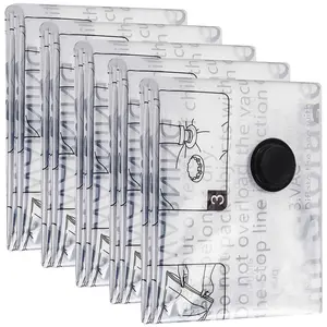 Vacuum Storage Bags for Travel & Home – 5-Pack Reusable Compression Packs for Clothes, Comforters, Bedding, Airtight & Moisture-Proof, Space-Saving Luggage Solution, Space Saver Compression