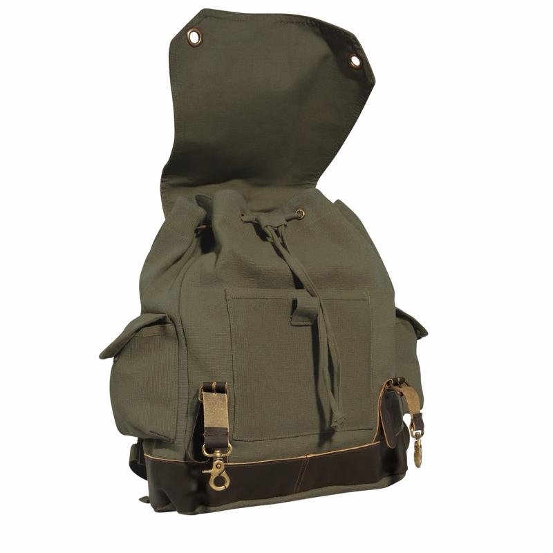 Rothco Vintage Expedition Rucksack - Classic Canvas Backpack for Everyday Adventures, Top Grade Water-Resistant Canvas, Spacious Compartment, Comfortable Straps